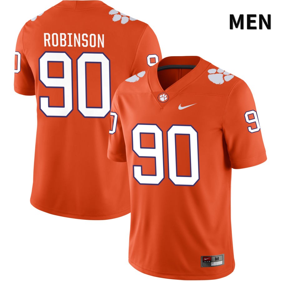 Men's Clemson Tigers Jabriel Robinson #90 College Orange NIL 2022 NCAA Authentic Jersey For Sale RMZ74N4K
